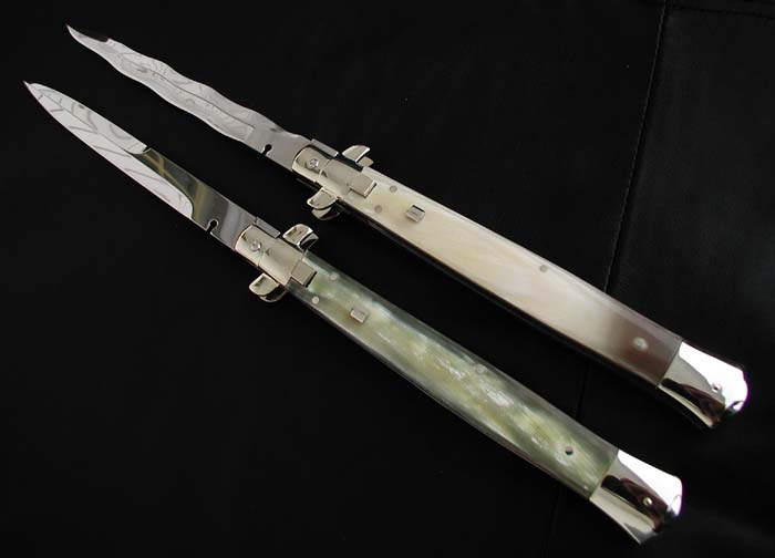 Custom handcrafted switchblades and stilettos