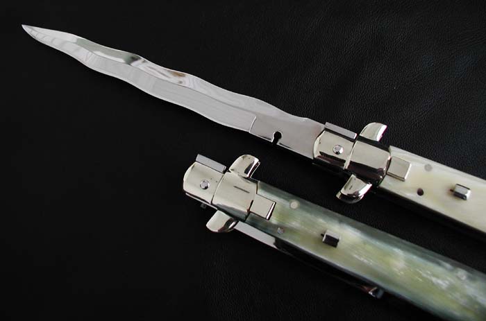 Custom handcrafted switchblades and stilettos